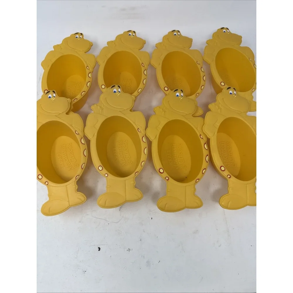 Lot of 8 Kraft Macaroni and Cheese Dinosaur Bowl Plastic Progressive